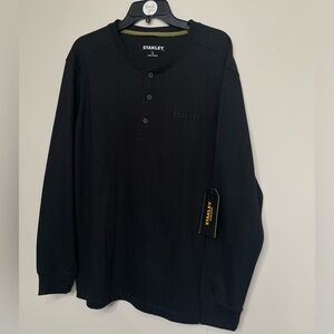 Stanley Classic Black Henley  Long Sleeve Shirt
Sz Large - Casual‎ Wear~ NWT